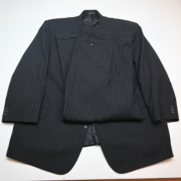 Zegnorelli Collezione 58L 54x32 Gray Striped Wool Mens Jacket Pants Suit